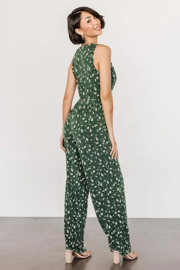 Women Ashlyn Jumpsuit Green Floral Baltic Born Jumpsuits and Rompers