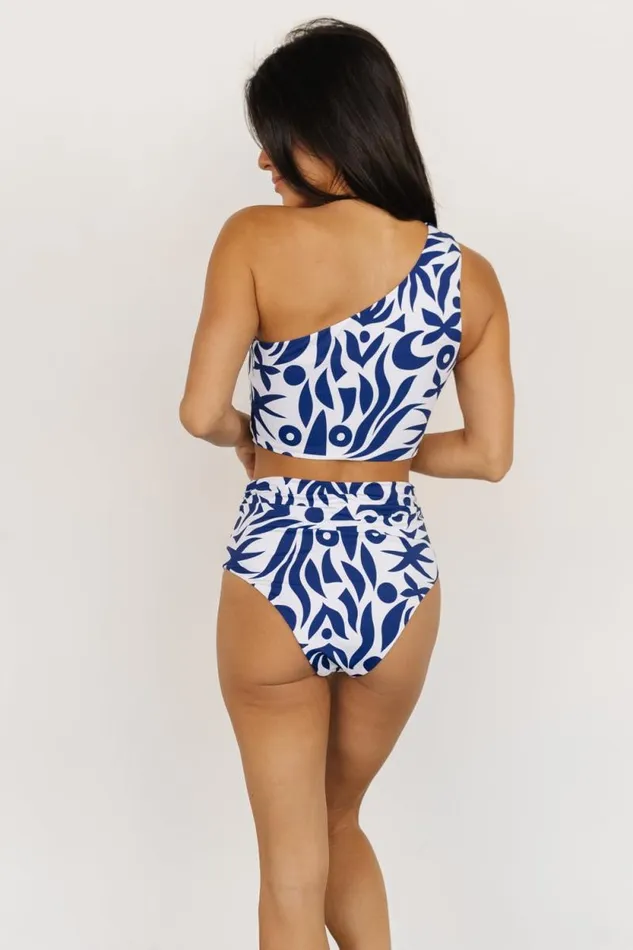 Women Bali One Shoulder Bikini Top White Navy Baltic Born Bikini Women Bali One Shoulder Bikini Top White Navy Baltic Born Bikini