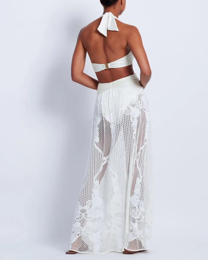 Women Beach Dresses PatBO CutOut Beach Dress White
