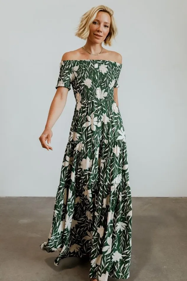 Women Becca Smocked Maxi Dress Green Baltic Born Maxi Dresses Women Becca Smocked Maxi Dress Green Baltic Born Maxi Dresses