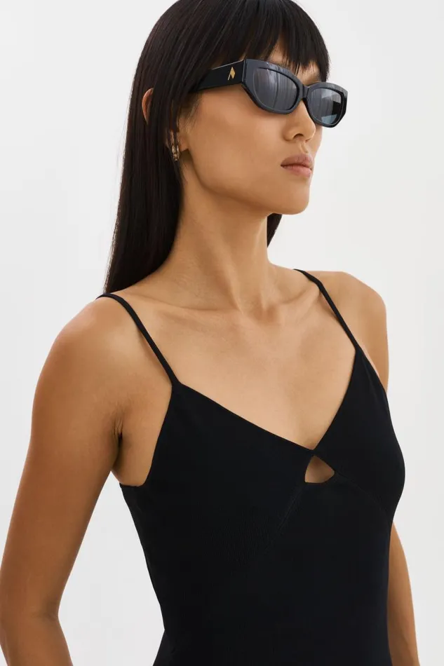 Women BETTINA Rib Knit Dress Black LAMARQUE Dresses