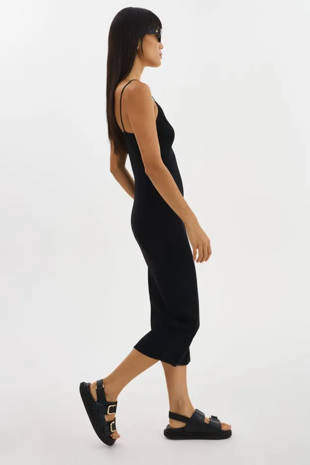 Women BETTINA Rib Knit Dress Black LAMARQUE Dresses