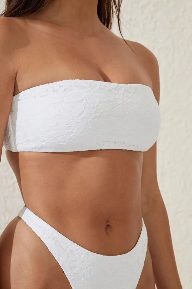 Women Bikinis Cotton On Bandeau Bikini Top Creamlace