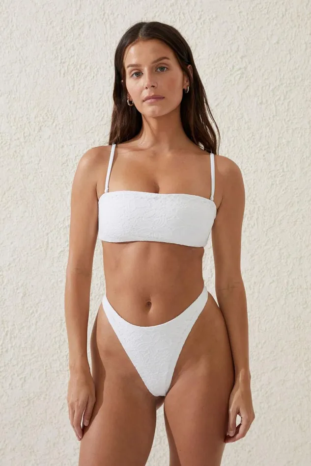 Women Bikinis Cotton On Bandeau Bikini Top Creamlace