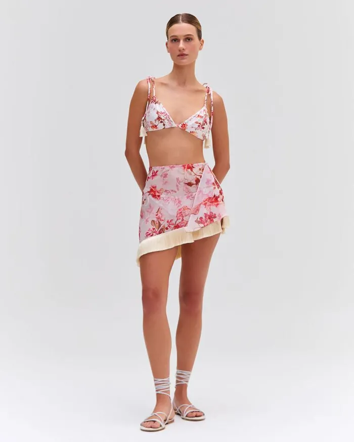 Women Bikinis PatBO Floral Haze String Bikini Top Vapor