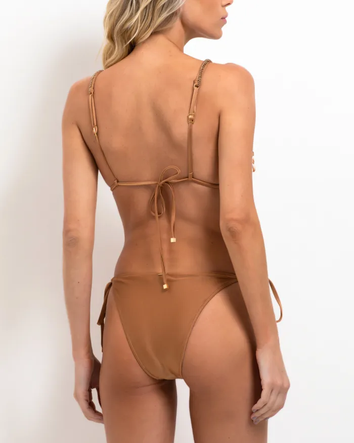 Women Bikinis PatBO String Bikini Bottom FINAL SALE Almond