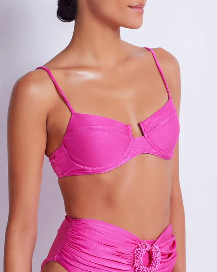 Women Bikinis PatBO UNDERWIRE BIKINI TOP FINAL SALE Flamingo