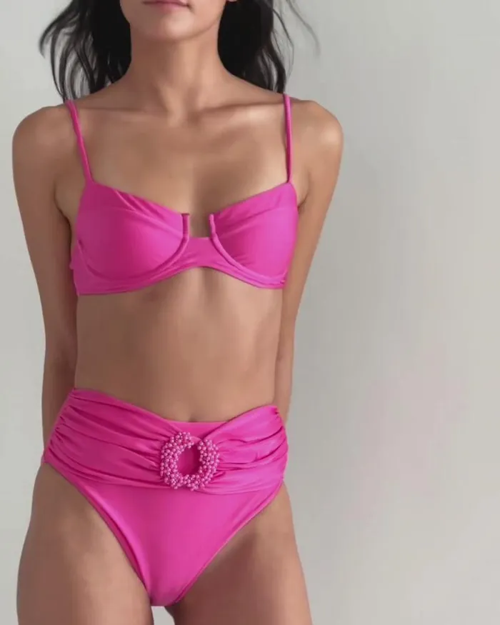 Women Bikinis PatBO UNDERWIRE BIKINI TOP FINAL SALE Flamingo