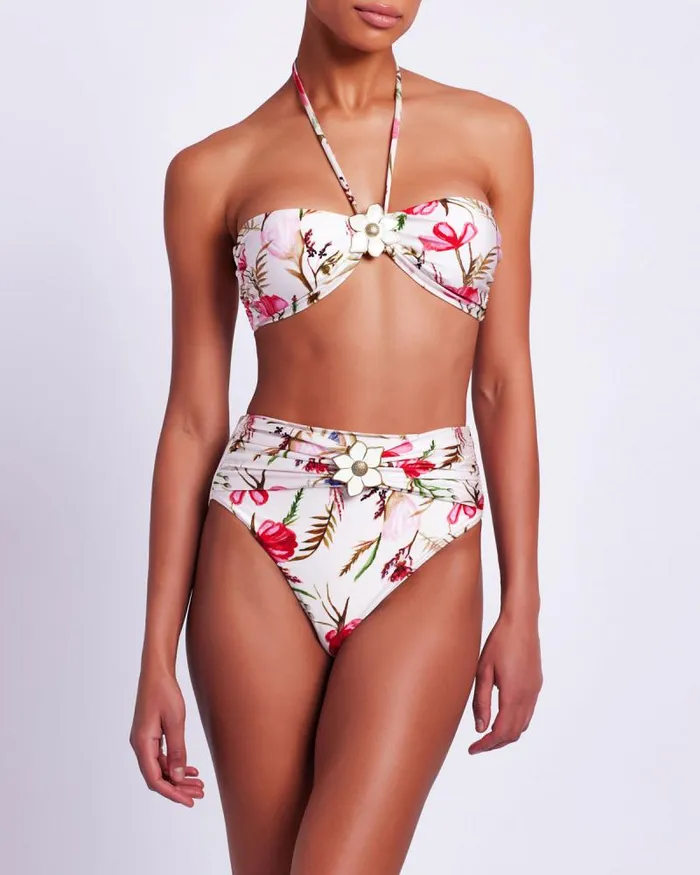 Women Bikinis PatBO Viera Halterneck Bikini Top FINAL SALE White