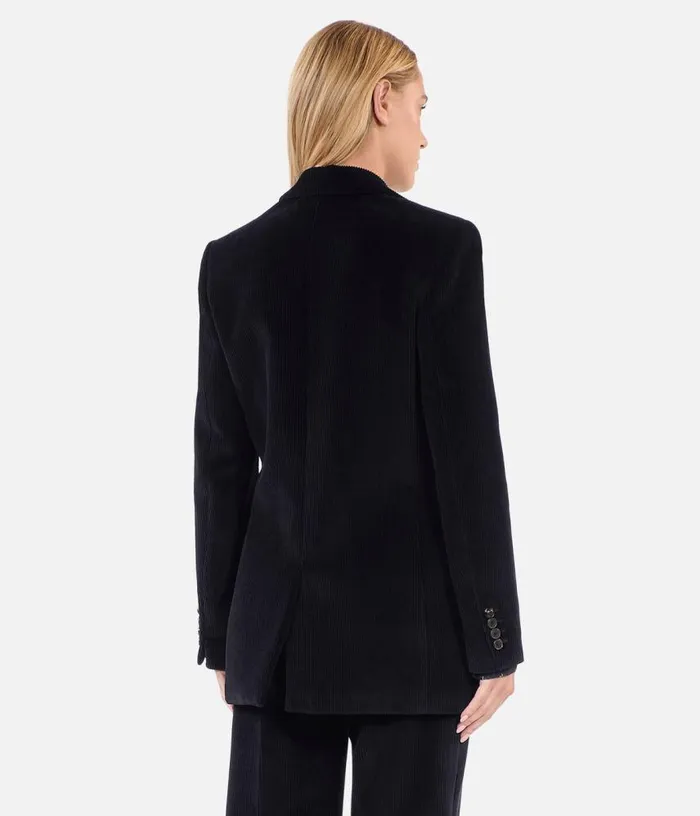 Women Black Corduroy Suit Jacket THE KOOPLES Coats and Jackets
