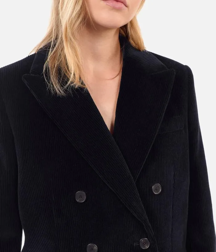 Women Black Corduroy Suit Jacket THE KOOPLES Coats and Jackets