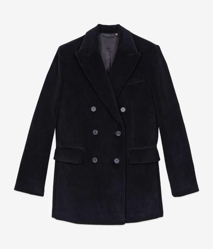 Women Black Corduroy Suit Jacket THE KOOPLES Coats and Jackets