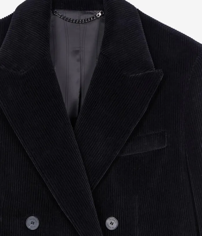 Women Black Corduroy Suit Jacket THE KOOPLES Coats and Jackets