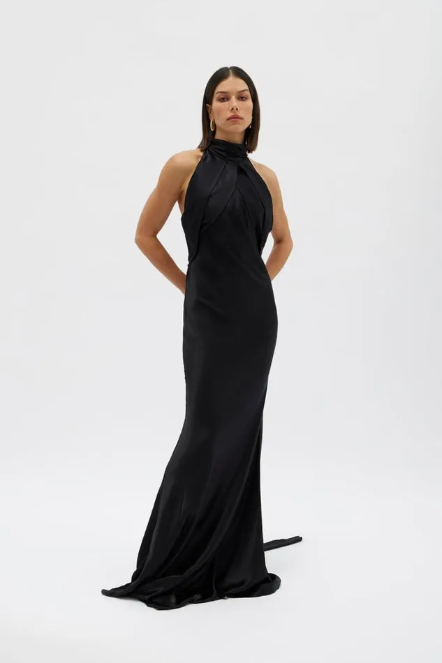 Women Black Dresses Rachel Gilbert Audrey Gown In Black Women Black Dresses Rachel Gilbert Audrey Gown In Black