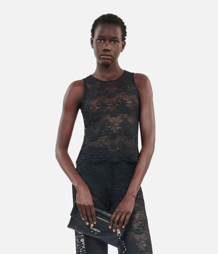 Women Black Lace Top THE KOOPLES Blouses and Shirts