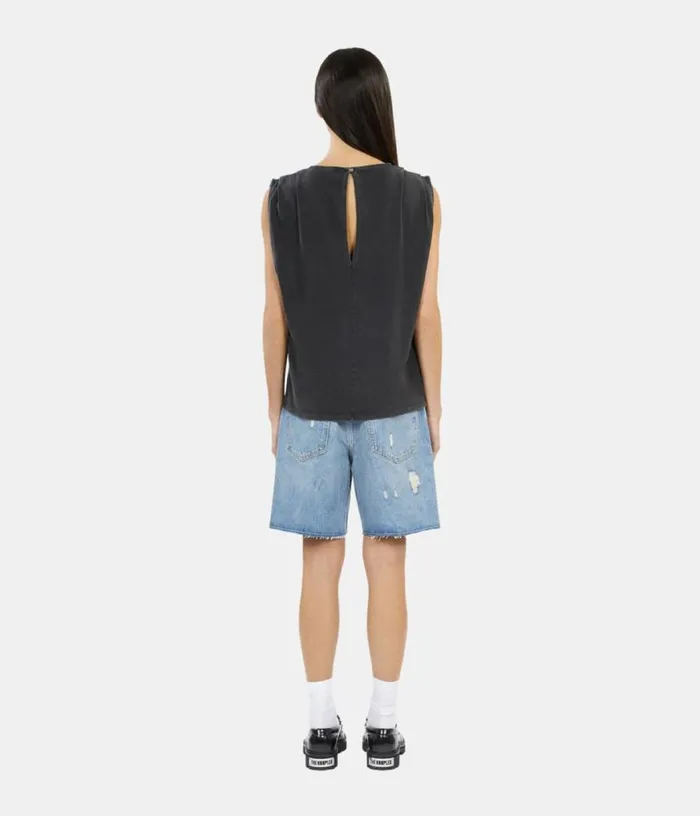 Women Black Top With Pleating THE KOOPLES Blouses and Shirts