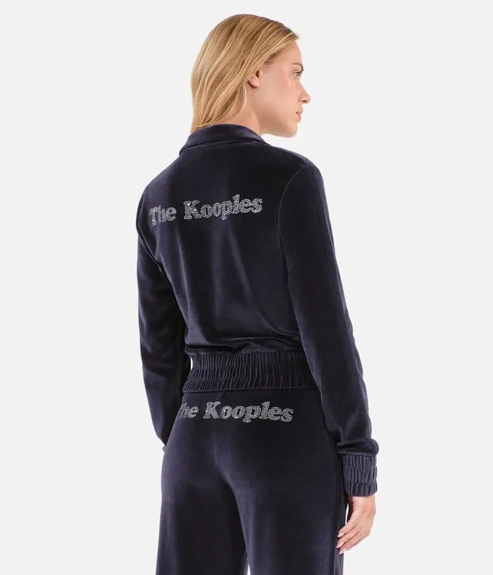 Women Black Velvet Logo Sweatshirt THE KOOPLES Sweatshirts