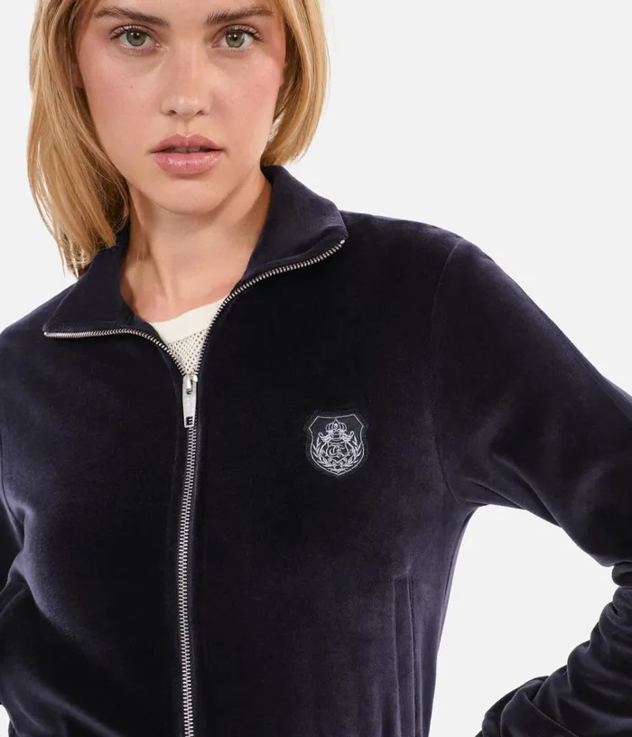Women Black Velvet Logo Sweatshirt THE KOOPLES Sweatshirts
