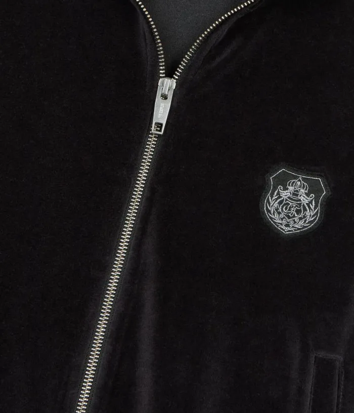 Women Black Velvet Logo Sweatshirt THE KOOPLES Sweatshirts
