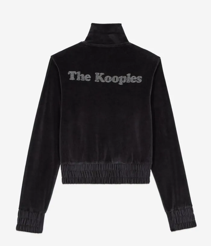 Women Black Velvet Logo Sweatshirt THE KOOPLES Sweatshirts
