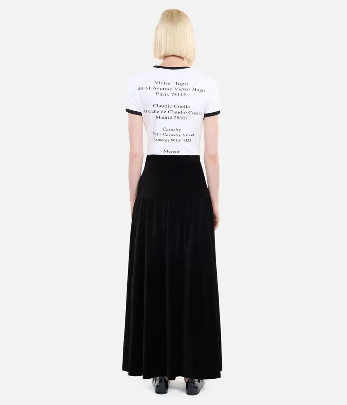 Women Black Velvet Long Skirt THE KOOPLES Skirts and Shorts