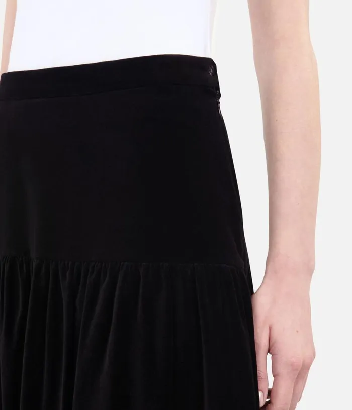 Women Black Velvet Long Skirt THE KOOPLES Skirts and Shorts