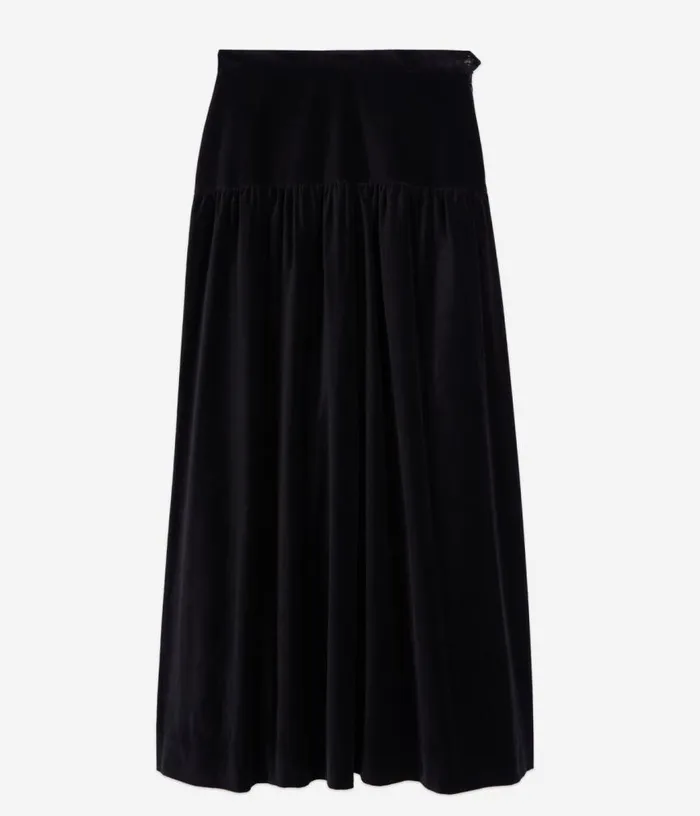 Women Black Velvet Long Skirt THE KOOPLES Skirts and Shorts