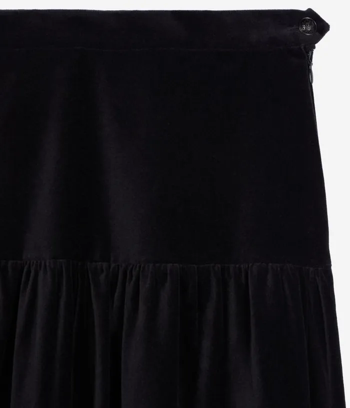 Women Black Velvet Long Skirt THE KOOPLES Skirts and Shorts