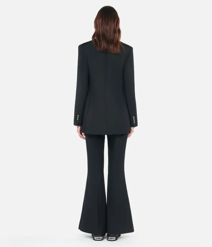 Women Black Wool Blend Suit Jacket THE KOOPLES Blazers and Suits
