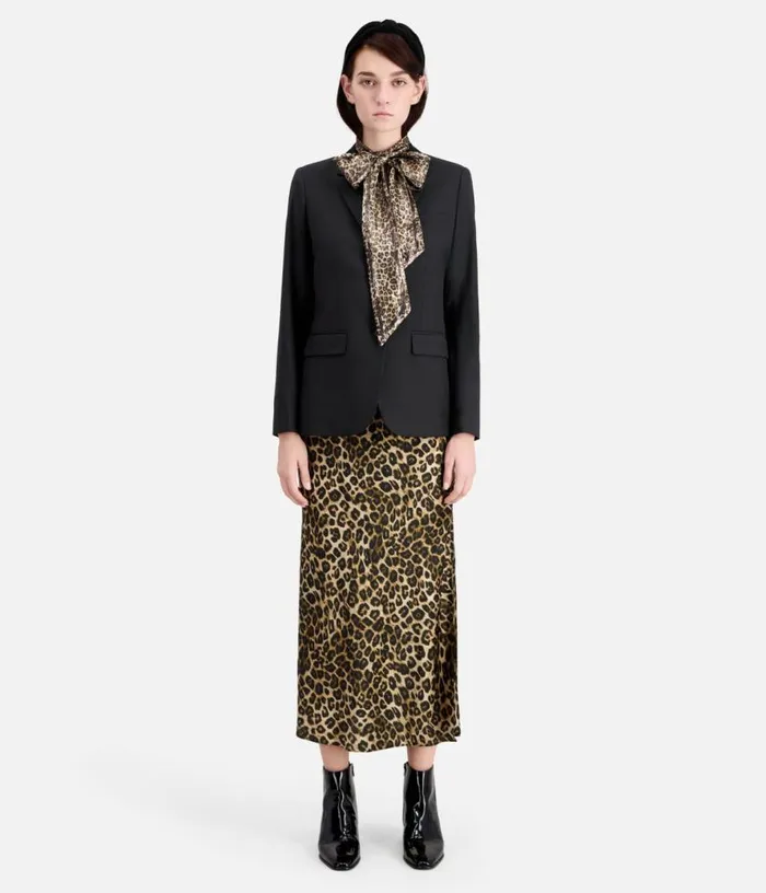 Women Black Wool Suit Jacket Cinched Cut THE KOOPLES Blazers and Suits