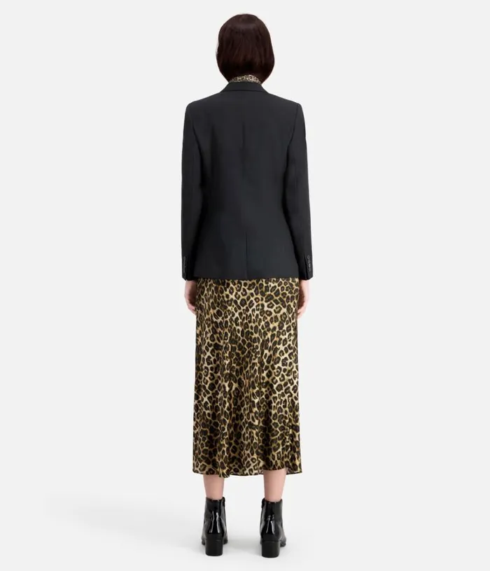 Women Black Wool Suit Jacket Cinched Cut THE KOOPLES Blazers and Suits