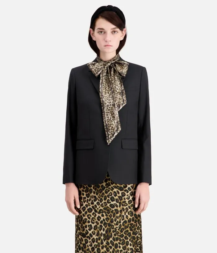 Women Black Wool Suit Jacket Cinched Cut THE KOOPLES Blazers and Suits