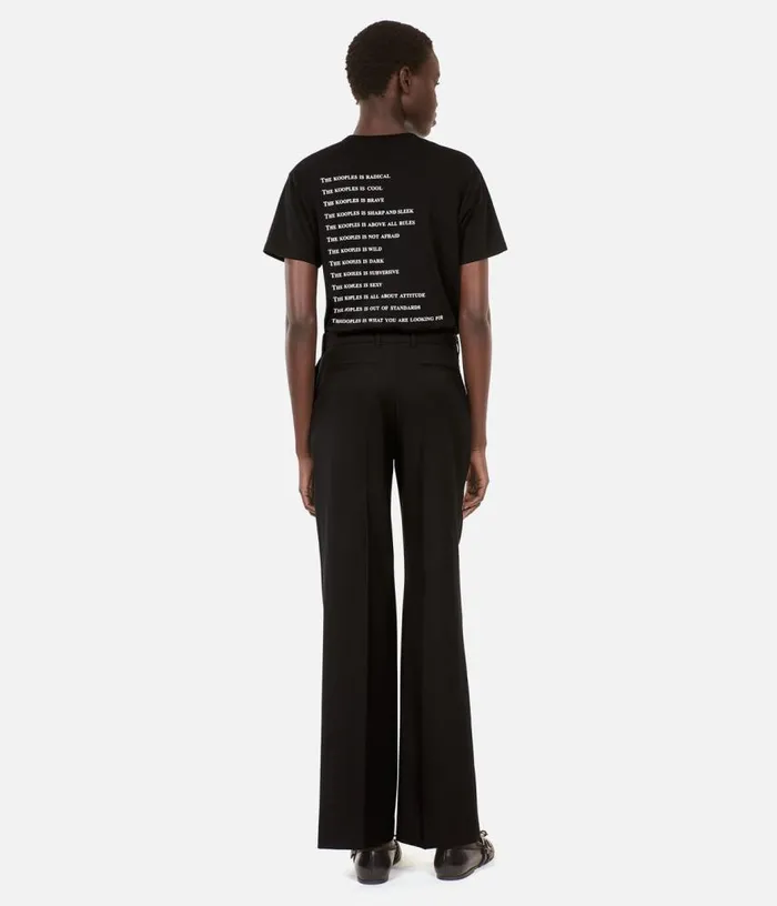 Women Black Wool Suit Trousers Straight Cut THE KOOPLES Jeans and Pants