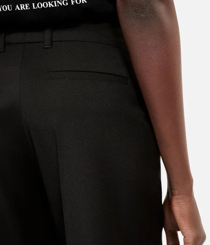 Women Black Wool Suit Trousers Straight Cut THE KOOPLES Jeans and Pants