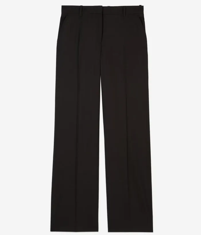 Women Black Wool Suit Trousers Straight Cut THE KOOPLES Jeans and Pants