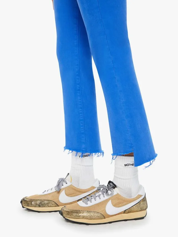 Women Bootcut Mother Denim The Insider Crop Step Fray Blue dark