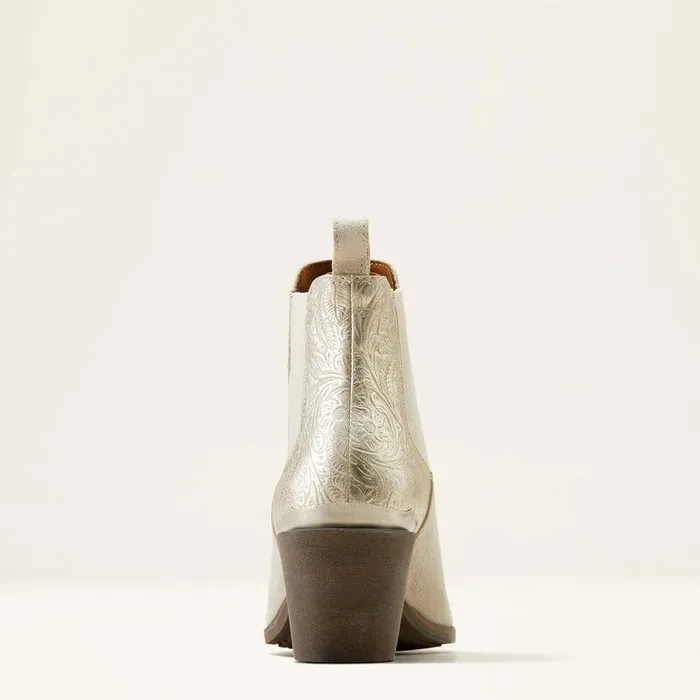 Women Booties Ariat Bradley Western Boot Cloud White Suedeembossed Pearl