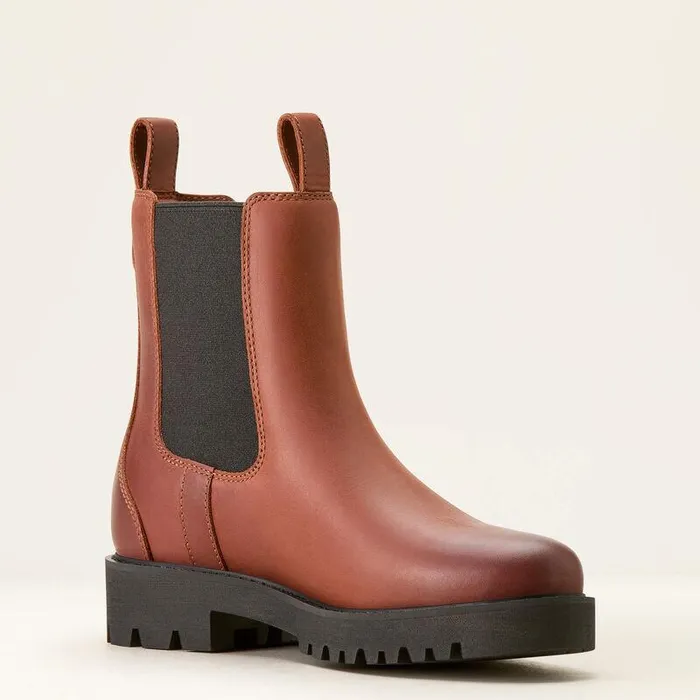 Women Booties Ariat Wexford Lug Mid Waterproof Chelsea Boot Rockwood
