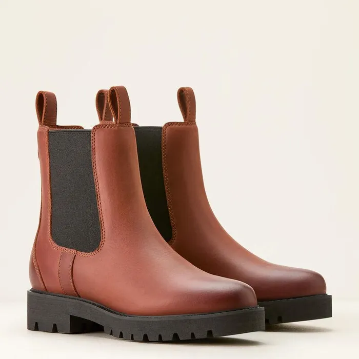 Women Booties Ariat Wexford Lug Mid Waterproof Chelsea Boot Rockwood