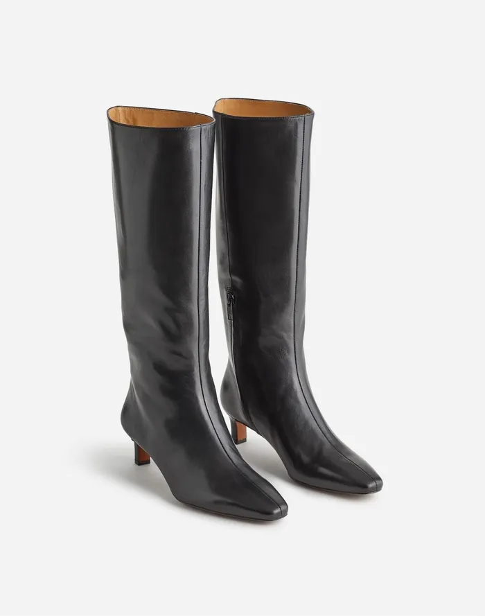 Women Boots Madewell The Dimes KittenHeel Knee Boot True Black