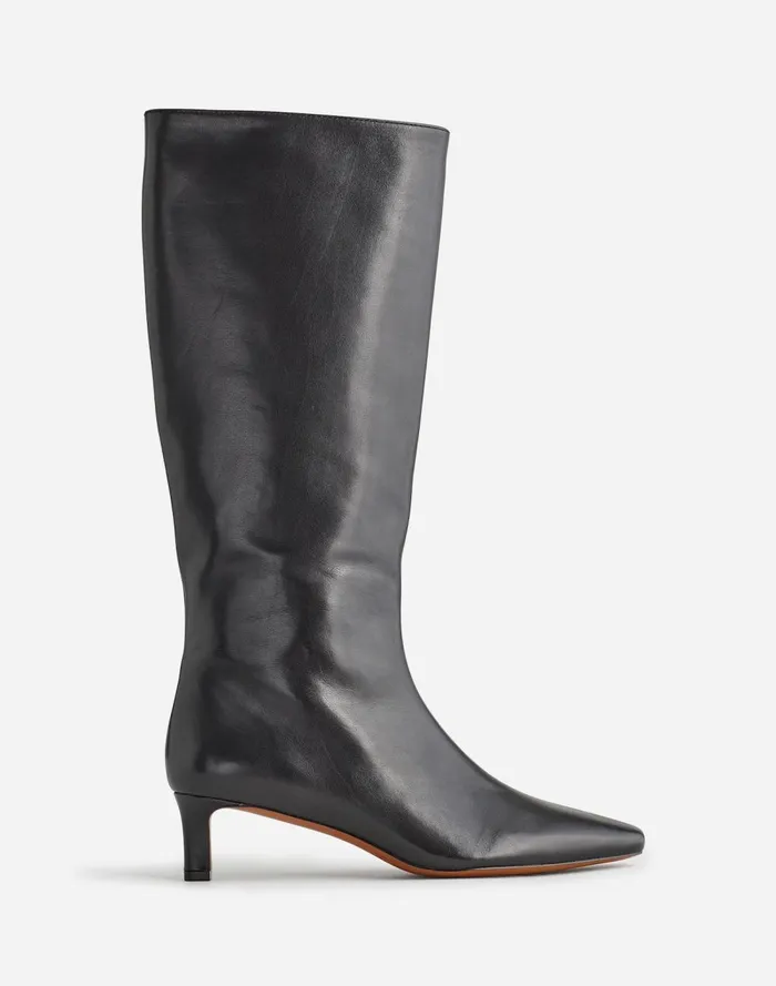 Women Boots Madewell The Dimes KittenHeel Knee Boot True Black