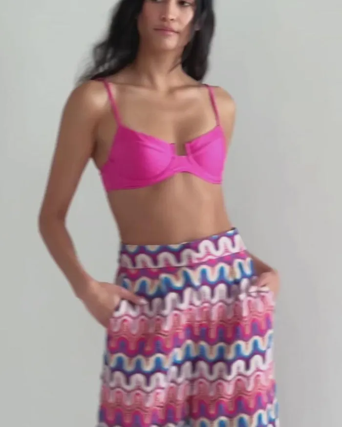 Women Bottoms PatBO CROCHET WIDE LEG PANTS FINAL SALE Pink Multi