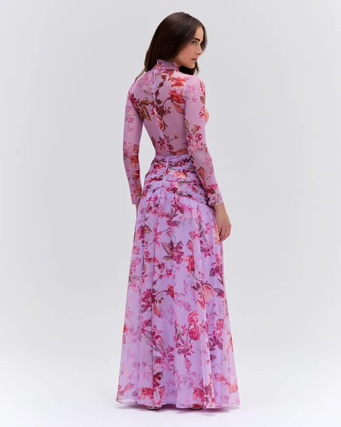 Women Bottoms PatBO Floral Haze Draped Maxi Skirt EXCLUSIVE Violet