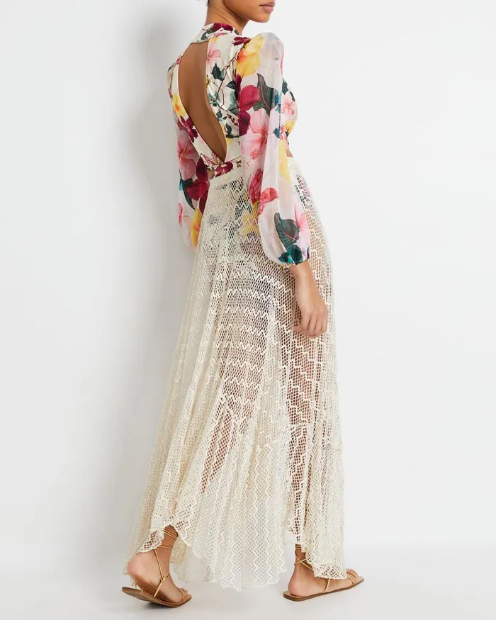 Women Bottoms PatBO Lace Beach Skirt FINAL SALE Vanilla