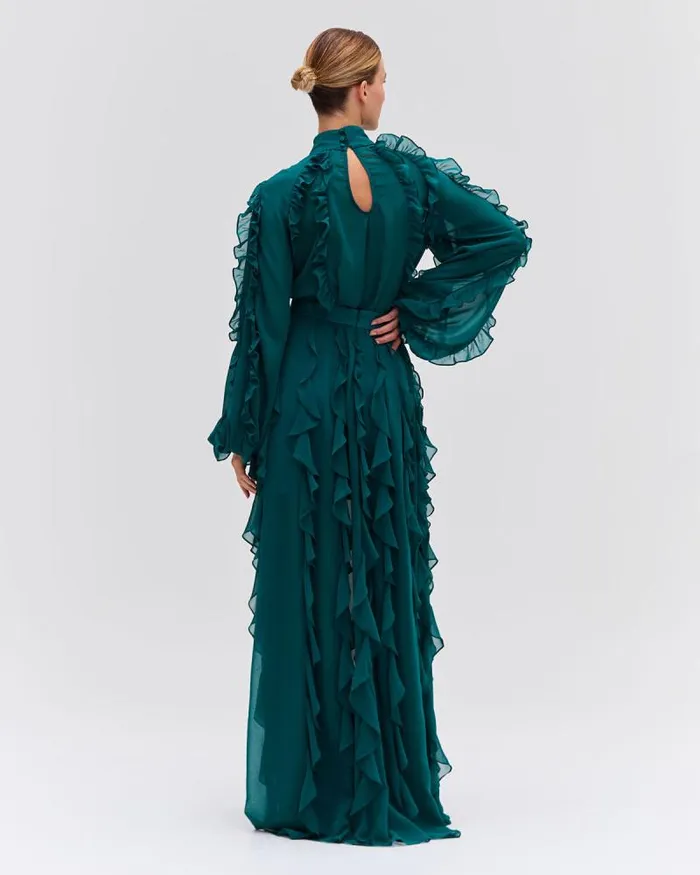 Women Bottoms PatBO Ruffle Maxi Skirt FINAL SALE Galapagos