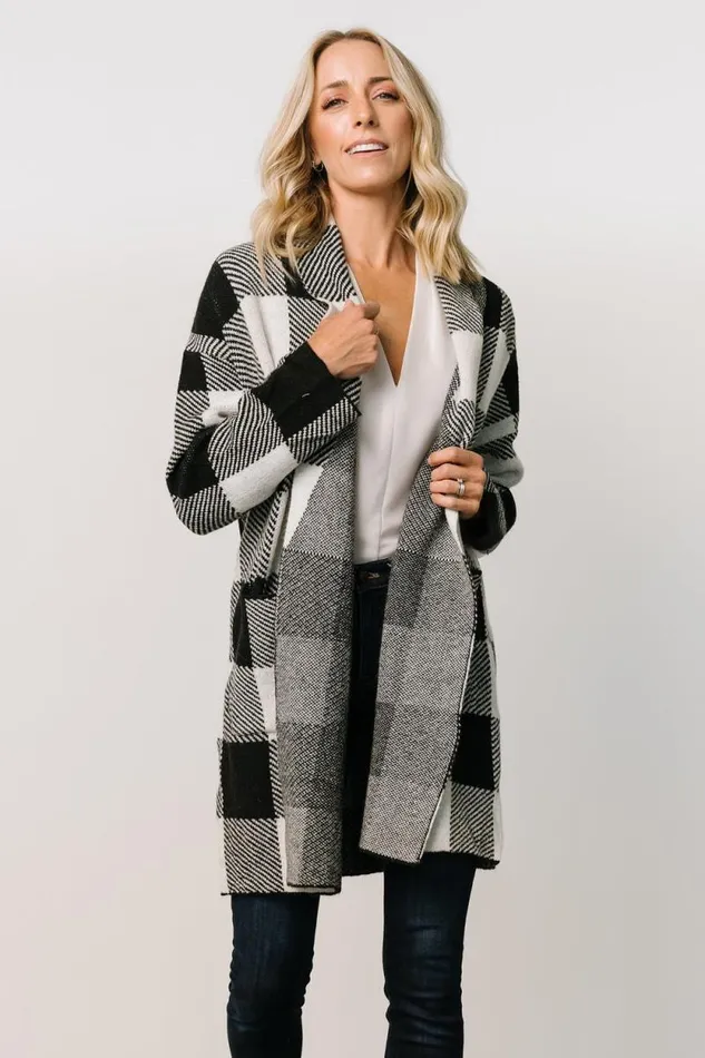 Women Bowen Gingham Cardigan Black Baltic Born Cardigans