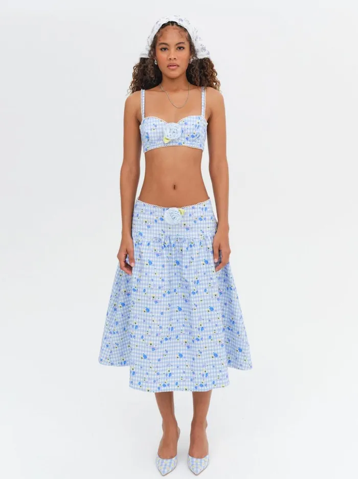 Women Brigitta Bra Top Blue For Love and Lemons Tops Women Brigitta Bra Top Blue For Love and Lemons Tops