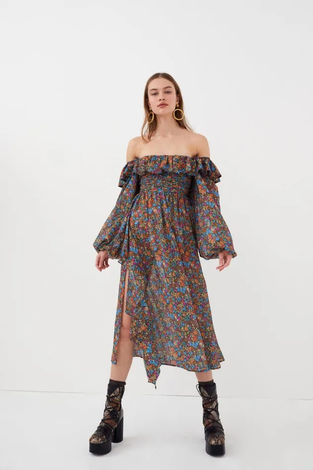 Women Brittany Midi Dress Blue For Love and Lemons Dresses Women Brittany Midi Dress Blue For Love and Lemons Dresses