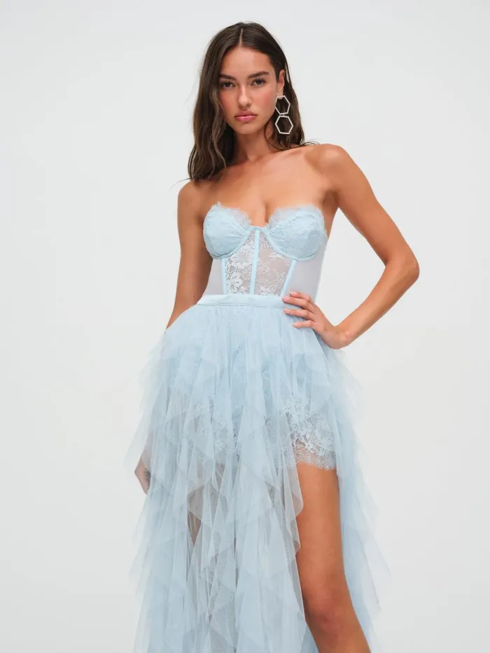 Women Bustier Gown Blue For Love and Lemons Dresses Women Bustier Gown Blue For Love and Lemons Dresses