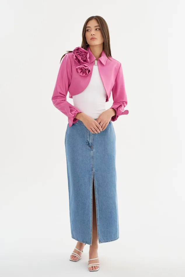 Women CALISTA Appliqu Leather Bolero Super Pink LAMARQUE Leather Jackets Women CALISTA Appliqu Leather Bolero Super Pink LAMARQUE Leather Jackets